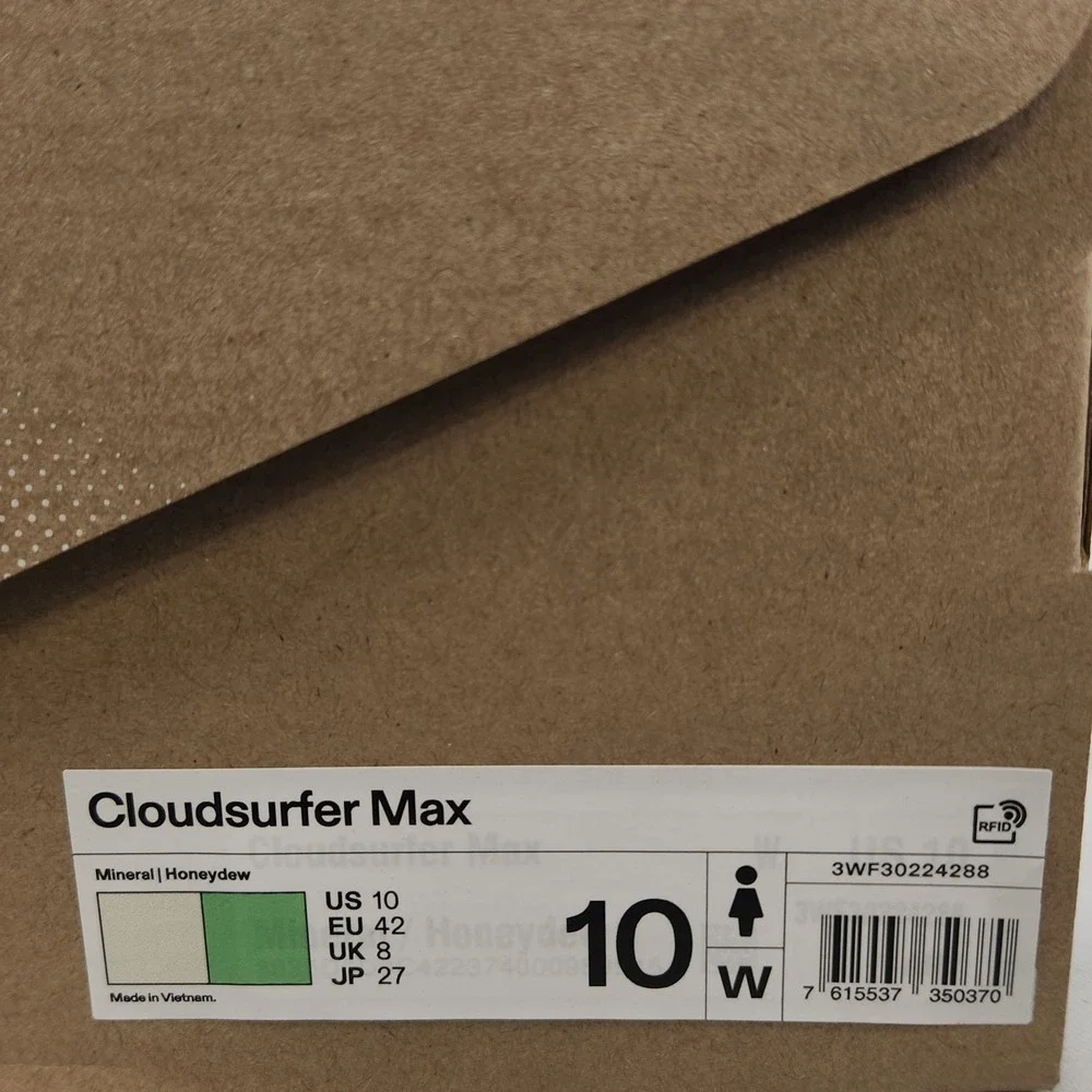 On Cloudsurfer Max Running Shoes Women Size 10 Mineral Honeydew Cushion Sneaker